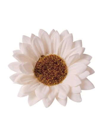Napraforgó selyemvirág fej- 10cm - Fehér