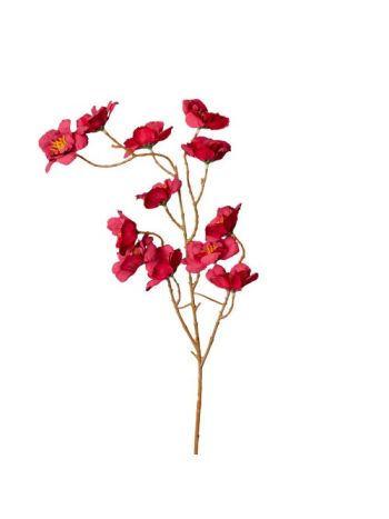 Barackvirág selyemvirág ág- 84cm - Sötétvörös