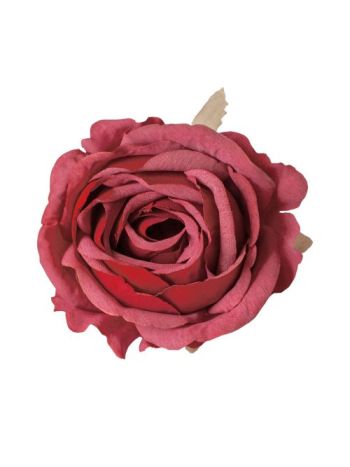 Rózsa selyemvirág fej- 9cm - Bordó