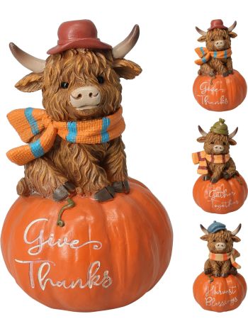Tök dekorációs termék tehénnel 8X8X14CM