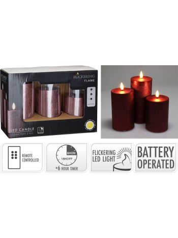 LED GYERTYA- 3 DB 75X75X100MM