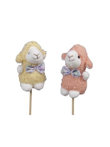 Bárány betűzős textil 6-5x8-5 cm sárga- barack S/4