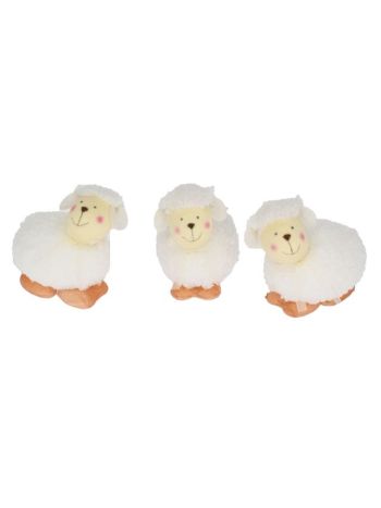 Bárány masnival textil 11cm fehér 3 féle @ DD65126