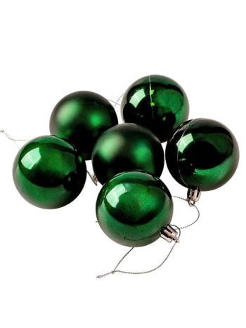 6db-os 6cm-es karácsonyi gömb szett - Sötétzöld