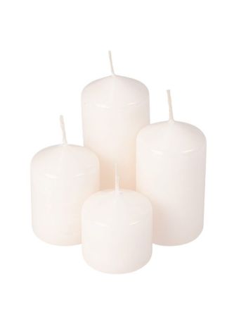 Lépcsős adventi henger gyertya készlet- Ø40 x 40/55/70/85mm - Lakk ekrü
