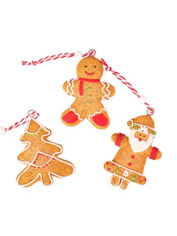 Mézeskalács dísz szett- polirezin- 6 x 5cm