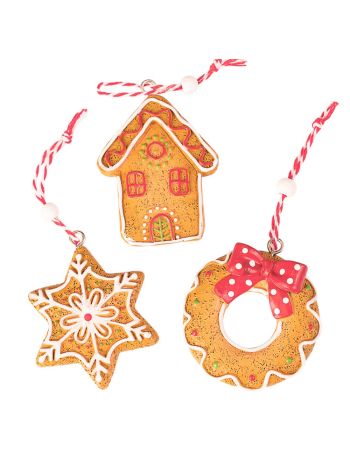 Mézeskalács dísz szett- polirezin- 6 x 5cm