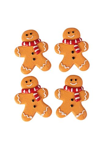 Mézeskalács dísz szett- polirezin- 4 x 3cm- kreatív felhasználásra - figura