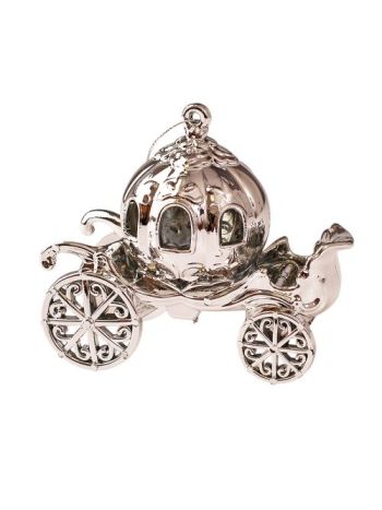 Akril hintó karácsonyfadísz- 11 x 9cm - Ezüst