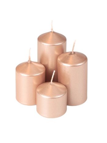 Lépcsős adventi henger gyertya készlet- Ø40 x 40/55/70/85mm - Metál pezsgő