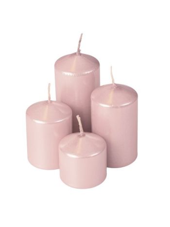 Lépcsős adventi henger gyertya készlet- Ø40 x 40/55/70/85mm - Metál rosegold