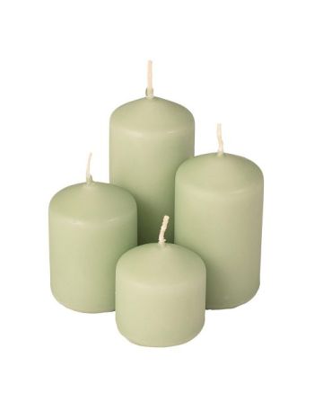 Lépcsős adventi henger gyertya készlet- Ø40 x 40/55/70/85mm - Matt zöld