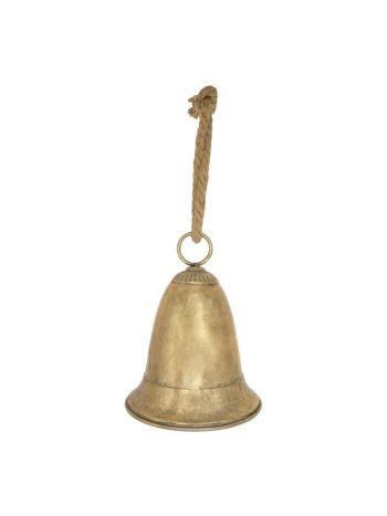 Csengő akasztós bádog 20-5x25 cm antik arany