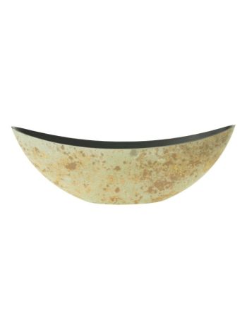 Csónak alakú kaspó- antikolt M műanyag 39x12x13 cm zöld- arany