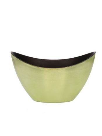 Csónak alakú kaspó S műanyag- 20x9x11-5 cm- fényes zöld