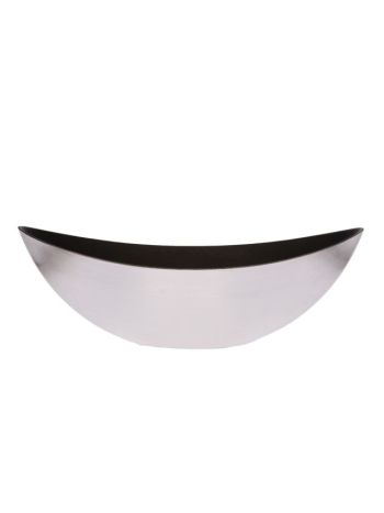 Csónak alakú kaspó M műanyag- 39x12x13 cm- fényes ezüst