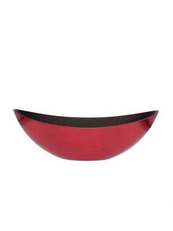 Csónak alakú kaspó M műanyag- 39x12x13 cm- fényes piros
