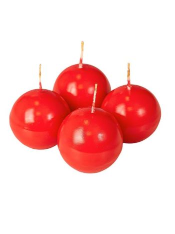 Adventi gömb gyertya készlet 5cm - Lakk piros