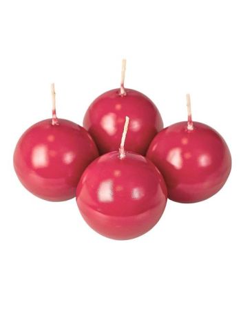 Adventi gömb gyertya készlet 5cm - Lakk bordó