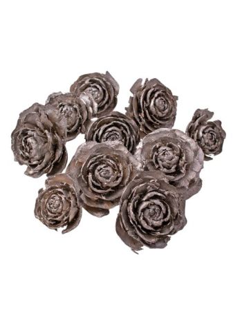 Cédrus rózsa 3-5cm 10db/csom - Ezüst pezsgő