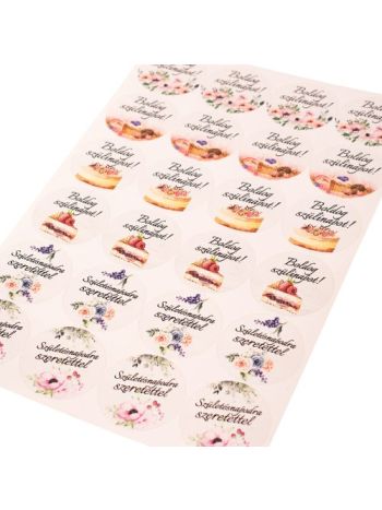 24 db. 5cm-es születésnapi matrica