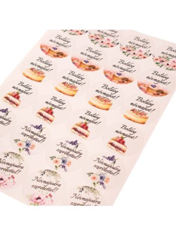 24 db. 5cm-es névnapi matrica