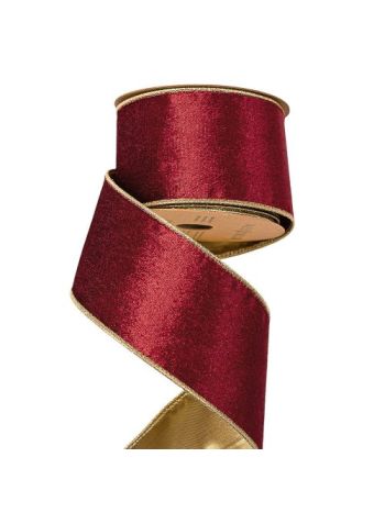 Bordó bársony szalag drótos szegéllyel 63mm x 5m