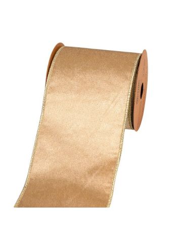 Arany bársony szalag drótos szegéllyel 100mm x 5m