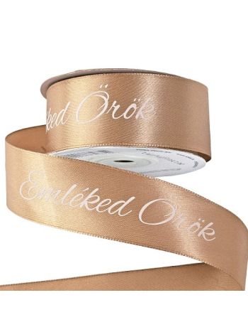 Emléked Örök feliratos szatén gyász szalag 30mm x 20m - Barna