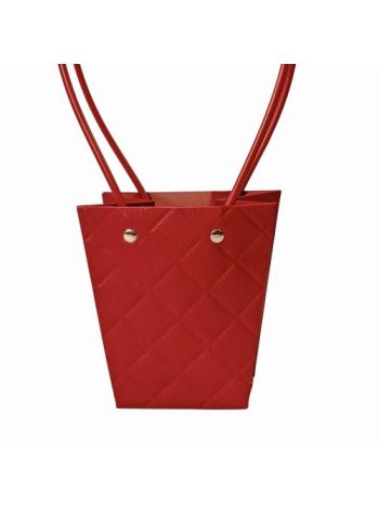 10db. dombornyomott virág-ajándék táska 12(h) x 8(sz) x 12.5(m) cm - Bordó