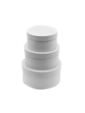 PAPÍRDOBOZ KEREK 3 DB 1/30 23x11; 20x10; 17x9 cm FEHÉR
