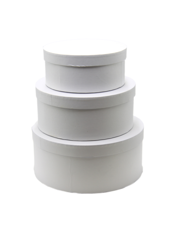 PAPÍRDOBOZ KEREK 3 DB 1/6 30x13-5; 27x11-5; 22x9-5 cm FEHÉR