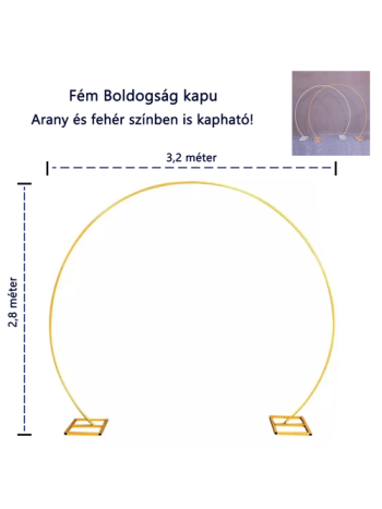 BOLDOGSÁG KAPU 1/4 3,2x2,8 m ARNAY, FEHÉR