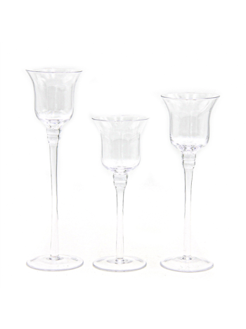 GYERTYATARTÓ ÜVEG 3 DB 1/12 20;23;26 cm ES08351