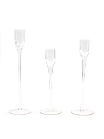 GYERTYATARTÓ ÜVEG 3 DB 1/10 20;23;26 cm ES08353