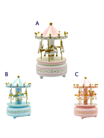 KÖRHINTA FORGÓ-ZENÉLŐ  1/72 10x18 cm 3 SZÍNBEN