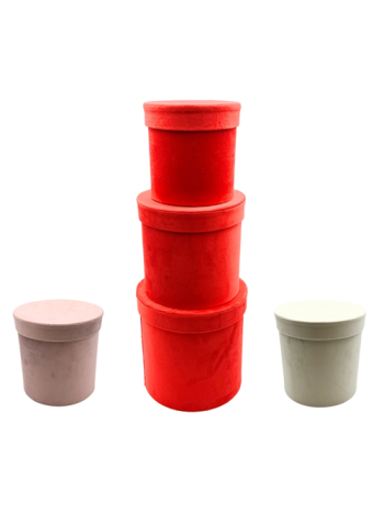 PAPÍRDOBOZ 3 DB BÁRSONY 1/24  12-5x13;16x15-5;18-5x18 cm 3 SZÍNBEN