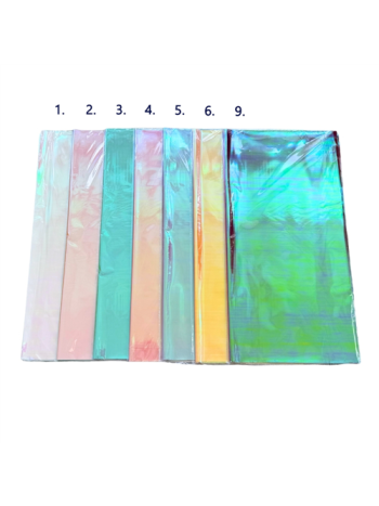 CSOMAGOLÓFÓLIA 20 DB 1/100 57x57 cm 7 SZÍNBEN- IRIZÁLÓ