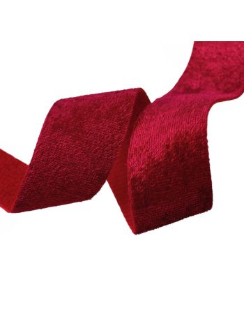 Fényes bársony szalag 25mm x 10m - Wine red