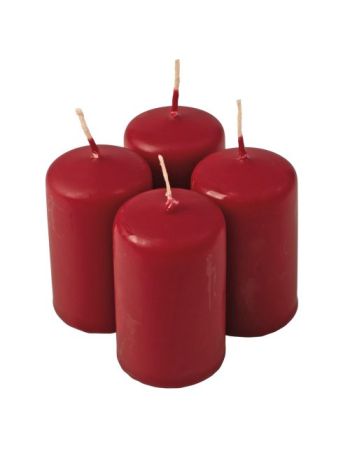Adventi henger gyertya készlet- 7 x 4cm - Matt bordó