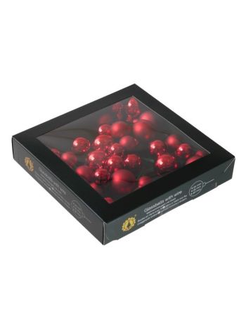 Gömb csokor betűzős- üveg- 2/2-5/3 cm- red combi- S/6