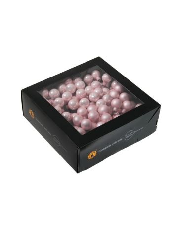 Gömb betűzős- üveg- 2 cm- powder pink- S/144 SSS