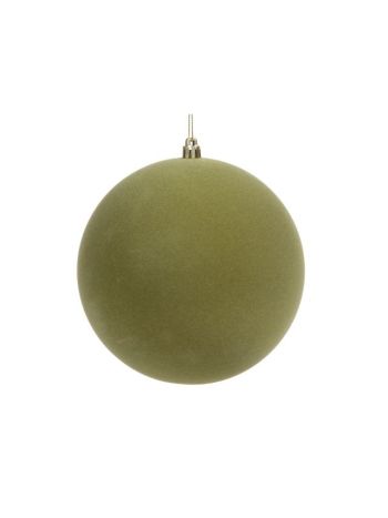 Gömb flokkolt műanyag 12 cm zöld