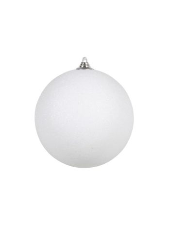Gömb glitteres műanyag 13-5 cm fehér