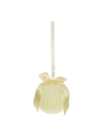 Gömb masnival- flokkolt- akasztós műanyag 15 cm krém