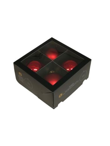 Gömb üveg- 10 cm piros kombi S/4