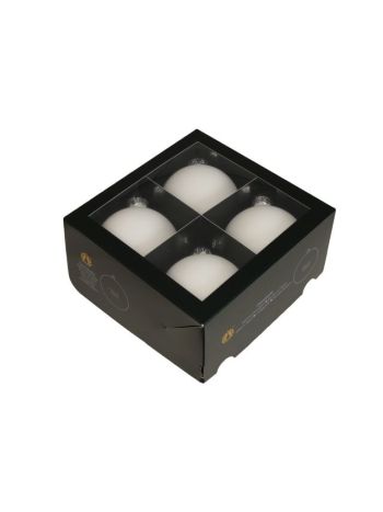 Gömb üveg- 10 cm fehér szatén S/4 SSS