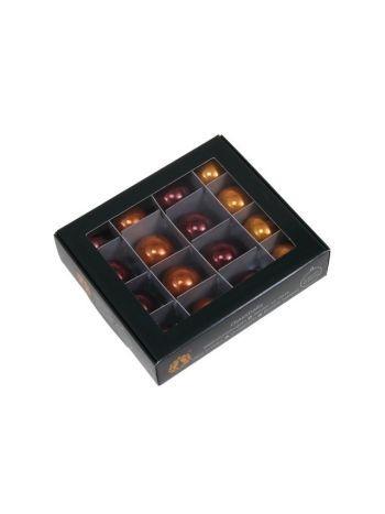 Gömb üveg- 3 cm - karamell barna S/16