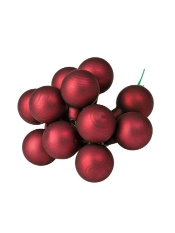 Üveggömb pick- matt bordó- 2cm-es- 12 db-os köteg