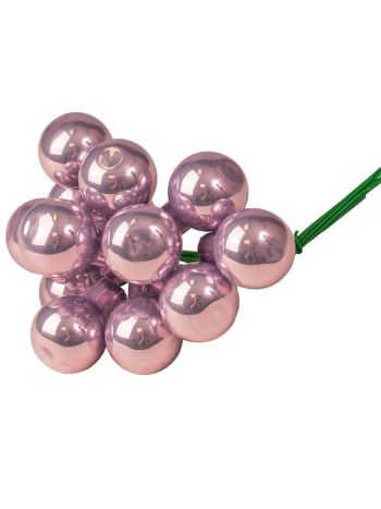 Üveggömb pick- fényes világoslila- 2cm-es- 12 db-os köteg